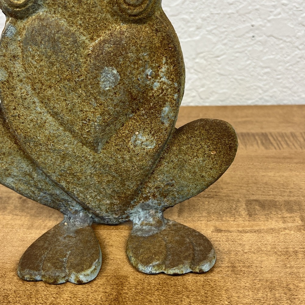 Vintage Rustic Frog Prince W/ Crown Cast Iron Doorstop Wedge - Picture 5 of 10